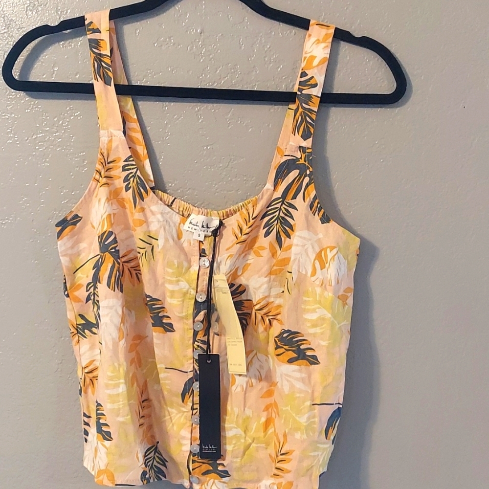 Nicole Miller tropical small crop tank top.